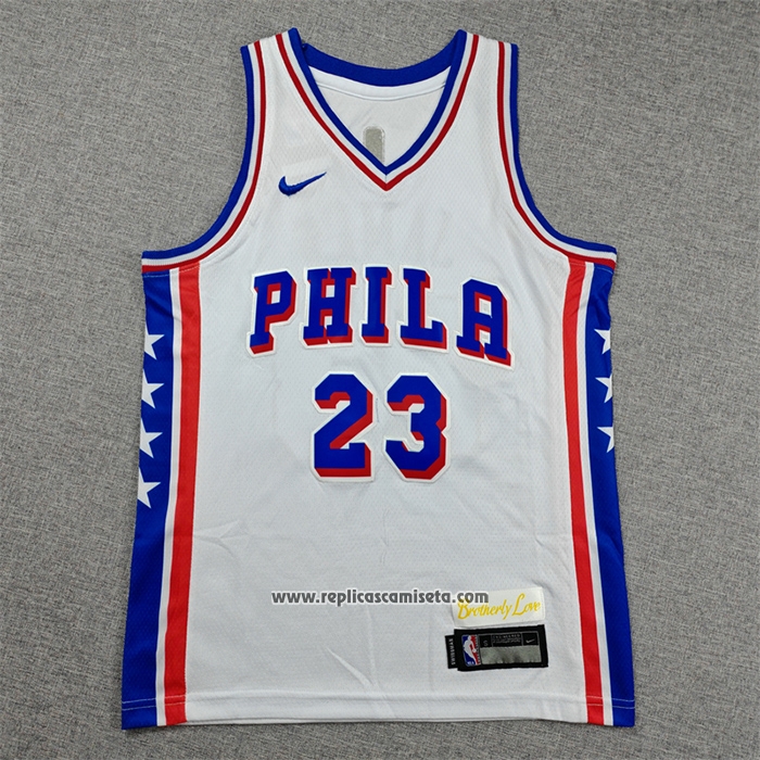 Camiseta Nino Philadelphia 76ers LeBron James NO 23 Association 2025-26 Blanco